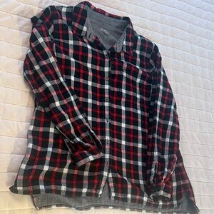 J Jill women’s Red and Black Plaid Shirt